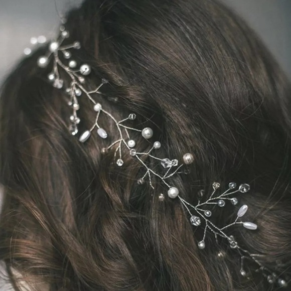 NWT Hair Vine Bridal Crystal Pearl Headpiece Bride Wedding Photoshoot Bridal main image 8